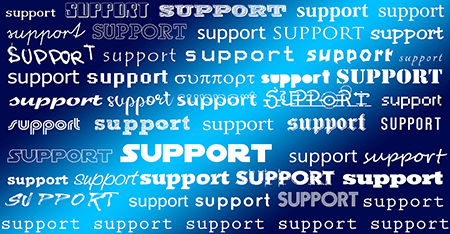 support graphic in different fonts